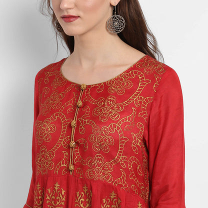 Finding Product Women's Anarkali Block Printed Kurta