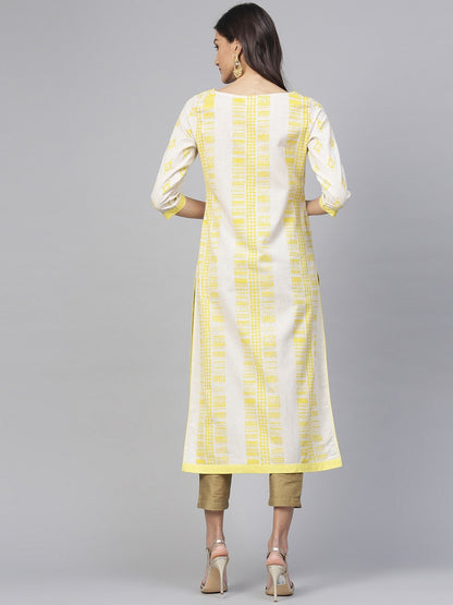 Printed Buttoned Neckline Kurta
