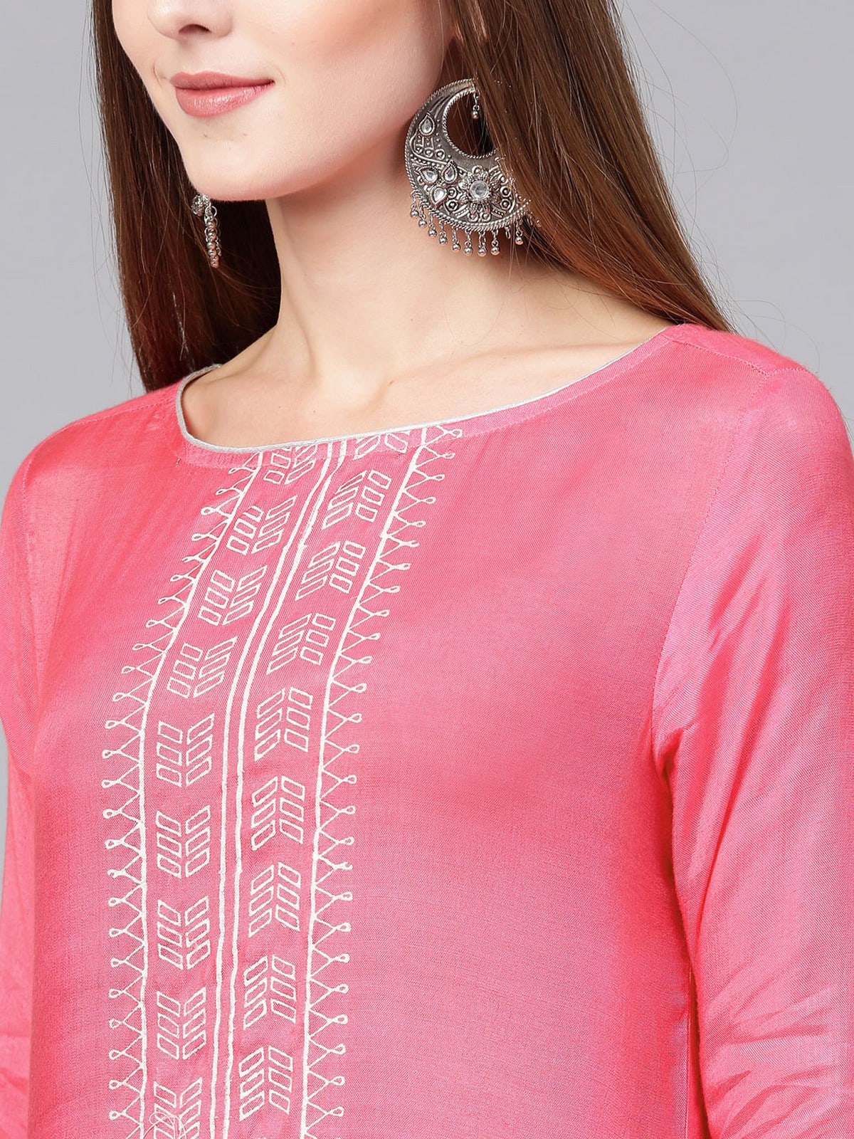 Pink Lotus Inspired Swan Printed Kurta-Catalouge