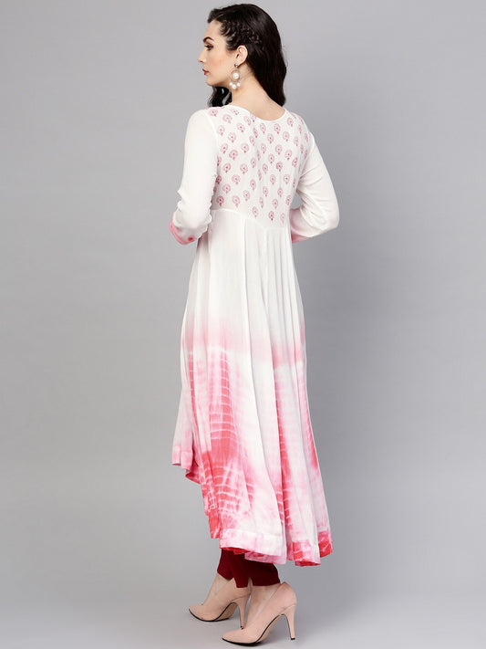 Ombre Floral Block Printed Kurta