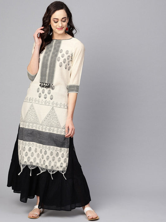 Straight Fit Border Kurta