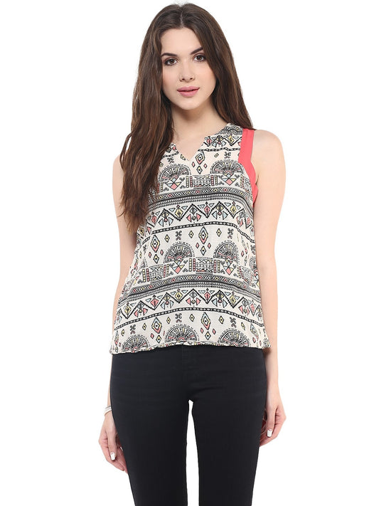 Finding Product Women's Tribal Print Incut Top