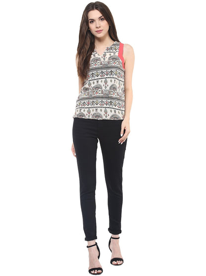 Finding Product Women's Tribal Print Incut Top