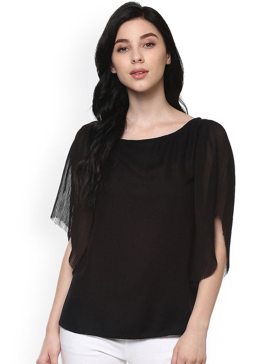 Finding Product Women's Top With Flare Pleated Sleeves
