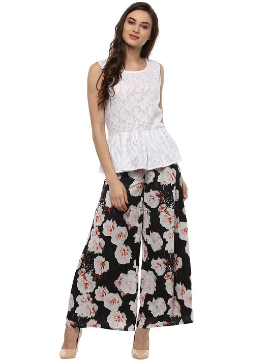 Finding Product Women's Self Embroidered Sleeveless Top
