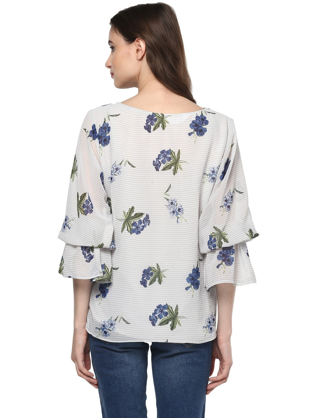 Finding Product Women's Floral Lantern Sleeves Top
