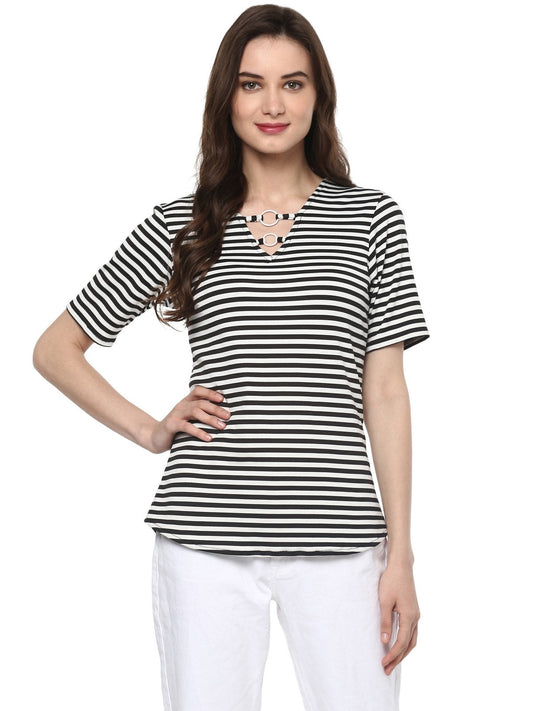 Finding Product Women's Breton Stripe Top With Rings