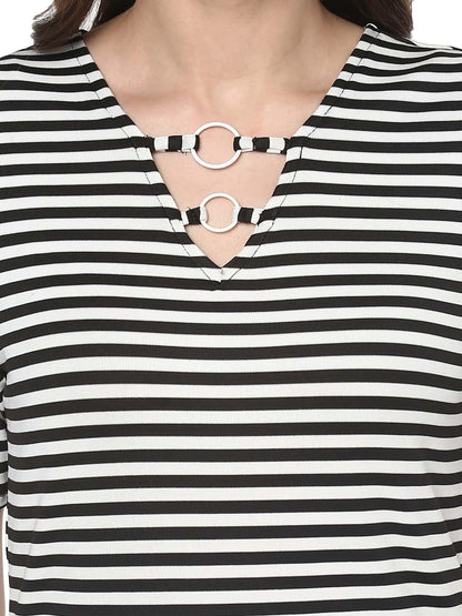 Finding Product Women's Breton Stripe Top With Rings