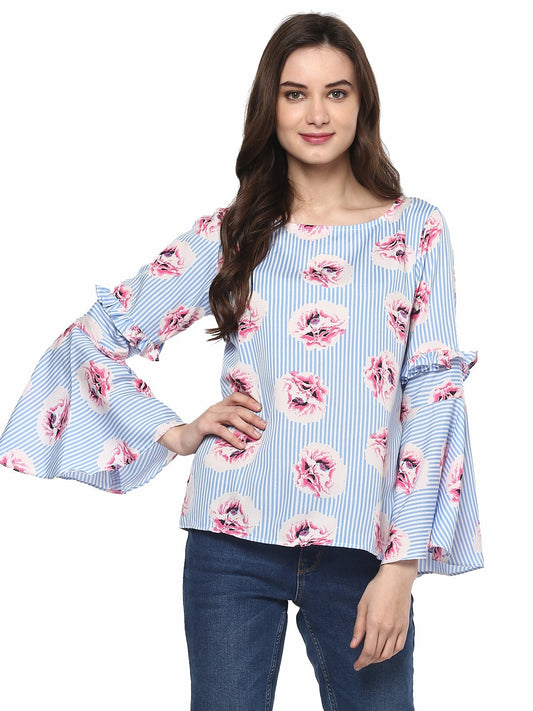 Finding Product Women's Striped Floral Top