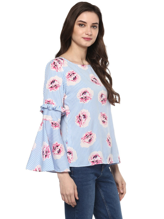 Finding Product Women's Striped Floral Top