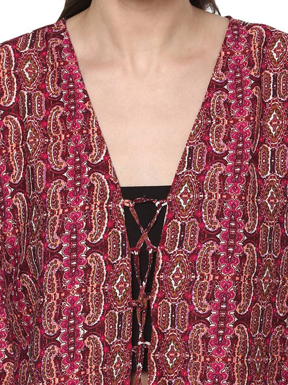 Finding Product Women's Printed Front Tie-Up Top