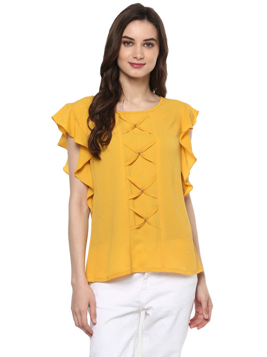 Finding Product Women's Solid Criss Cross Top