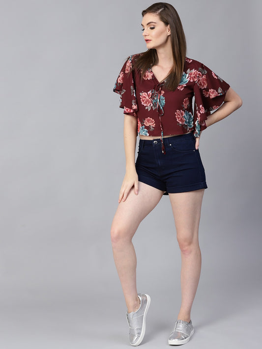 Finding Product Women's Floral Flare Sleeves Top