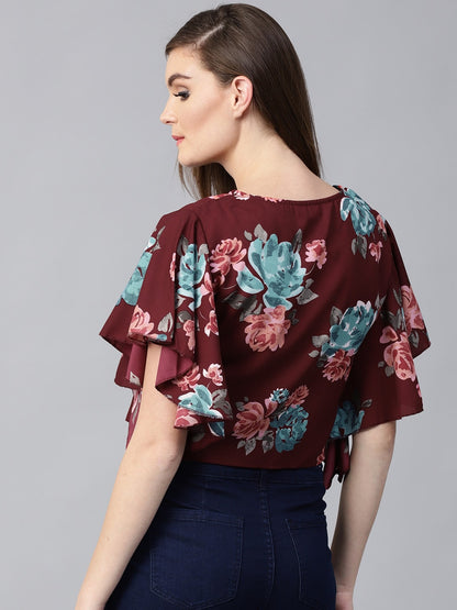 Finding Product Women's Floral Flare Sleeves Top