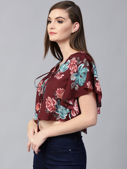 Finding Product Women's Floral Flare Sleeves Top