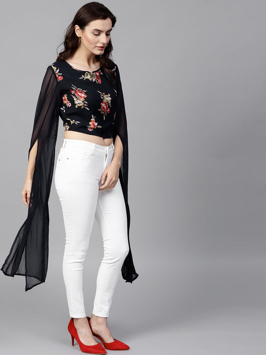 Finding Product Women's Floral Petal Sleeves Top
