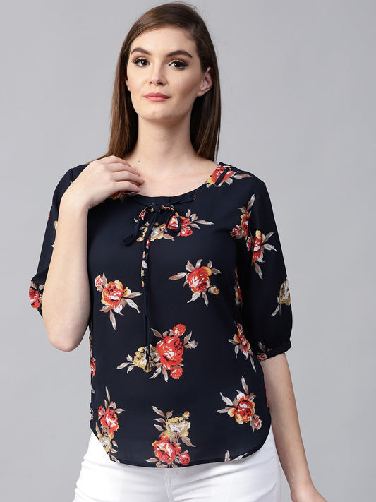 Finding Product Women's Floral Eyelet Top