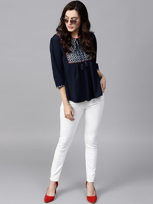 Finding Product Women's Bohemian Yoke Top