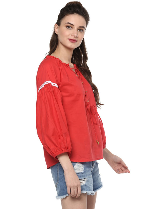 Finding Product Women's Solid Eyelit Top