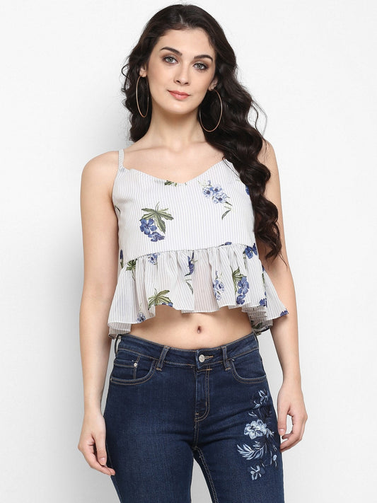 Finding Product Women's Floral Bandage Crop Top