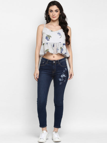Finding Product Women's Floral Bandage Crop Top