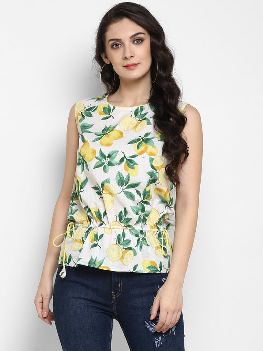 Finding Product Women's Lemon Printed Sleeveless Top