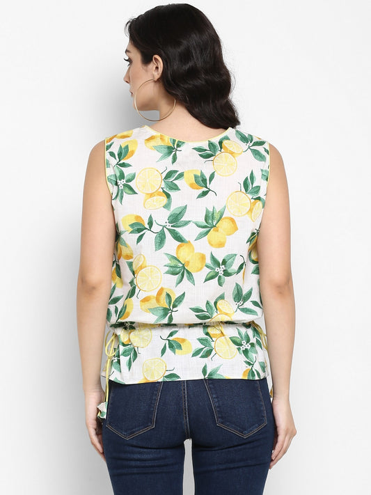 Finding Product Women's Lemon Printed Sleeveless Top