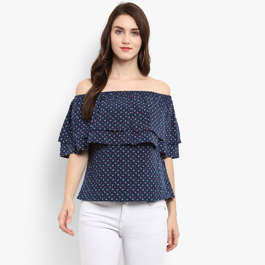 Finding Product Women's Printed Off-Shoulder Top