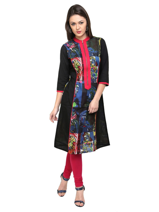Finding Product Women's Casual 3/4 Sleeve Printed Kurti