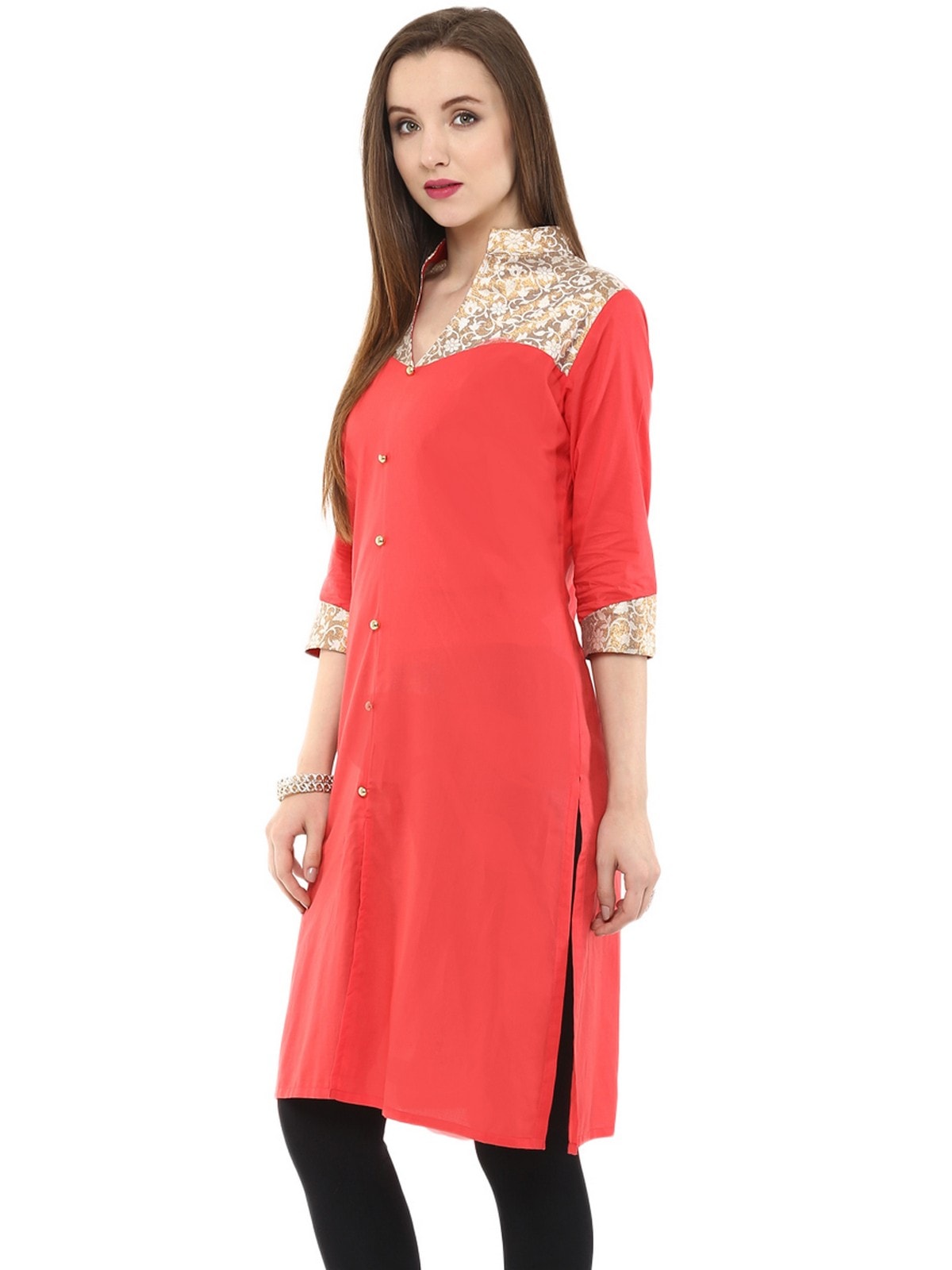 Finding Product Women's Casual 3/4 Sleeve Printed Women's Kurti