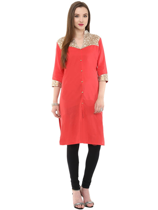 Finding Product Women's Casual 3/4 Sleeve Printed Women's Kurti