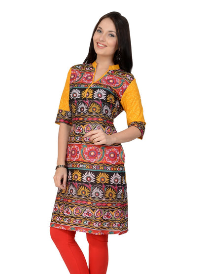 Casual 3/4 Sleeve Printed Kurti