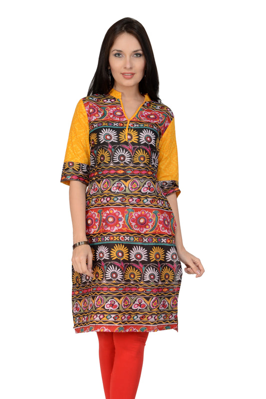 Casual 3/4 Sleeve Printed Kurti
