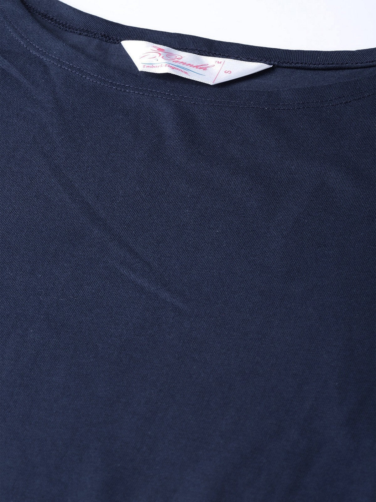 Navy Shoulder-Cut Top