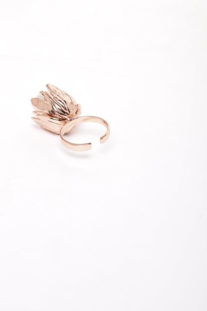 Pearl Lotus Petal Adjustable Ring